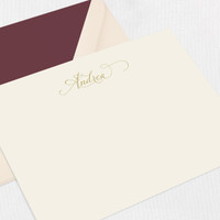 Andrea Flat Notecard Custom Stationery Leslie Stationery Store