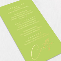 Foil Wedding Menu w/ Guest Names Wedding Menu Leslie Stationery Store