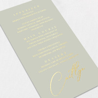 Foil Wedding Menu w/ Guest Names Wedding Menu Leslie Stationery Store