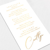 Foil Wedding Menu w/ Guest Names Wedding Menu Leslie Stationery Store