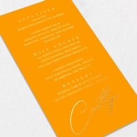 Foil Wedding Menu w/ Guest Names Wedding Menu Leslie Stationery Store