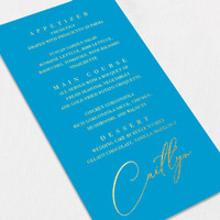 Foil Wedding Menu w/ Guest Names Wedding Menu Leslie Stationery Store