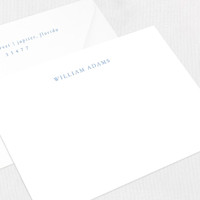 William Adams Flat Notecard Custom Stationery Leslie Stationery Store