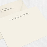 Alec Flat Notecard Custom Stationery Leslie Stationery Store
