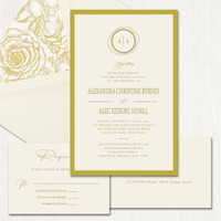 Alexandra Chartreuse Wedding Invitations Two Layered Leslie Stationery Store