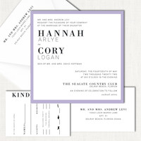 Hannah Square Lavender Wedding Invitations Two Layered Leslie Stationery Store