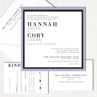 Hannah Black Lavender Wedding Invitations Two Layered Leslie Stationery Store