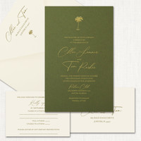 Chloe Mid Green Wedding Invitations One Layered Leslie Stationery Store