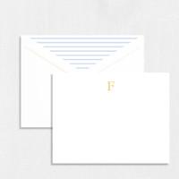 Blue Stripe Monogram Note Set Boxed Note Sets Leslie Stationery Store