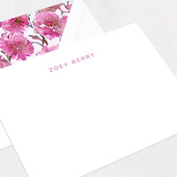 Zoey Flat Notecard Custom Stationery Leslie Stationery Store