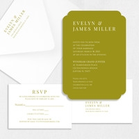 Evelyn Double Wedding Invitations One Layered Leslie Stationery Store