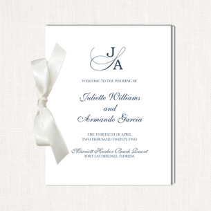 Juliette Ribbon Wedding Programs Wholesale Designer