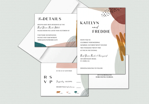 Wedding invitation watercolor design