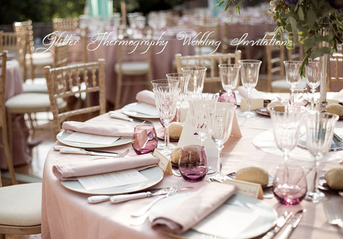 Glitter Thermography Wedding Invitations 