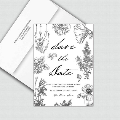 Black and White Save the Date Cards 