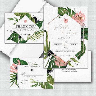 Watercolor Design - Wedding Invitations Suite 