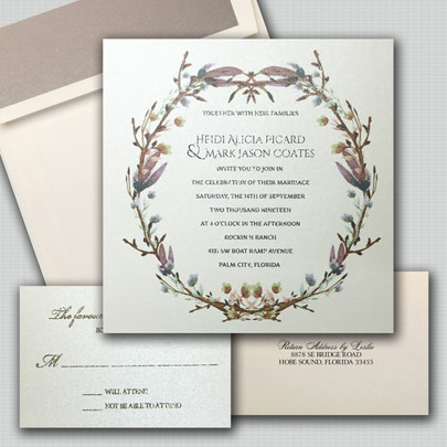 Rustic Wedding Invitation formal elegant wedding invitation