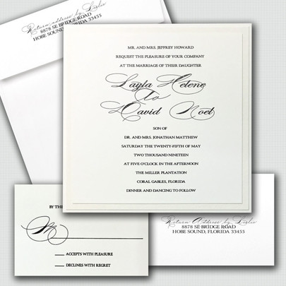 Layla Script Wedding Invitations elegant wholesale card