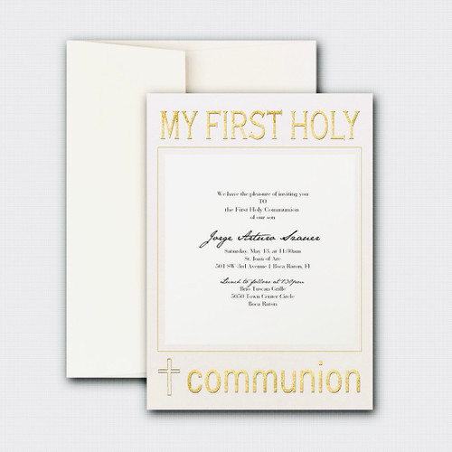 Communion Invitation Card elegant glitter thermography wedding planner Stationery Store & Wedding Invitations by Leslie Store wholesale