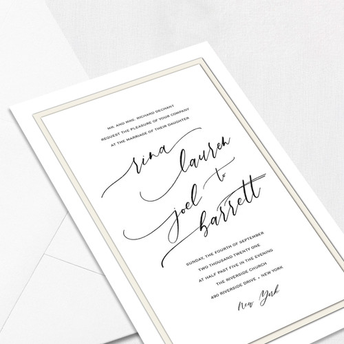 Rina White Wedding Invitations Three Layered Leslie Store