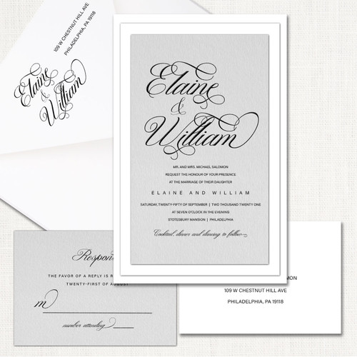 Elaine Silver Wedding Invitations wholesale wedding planner affiliate program leslie store
