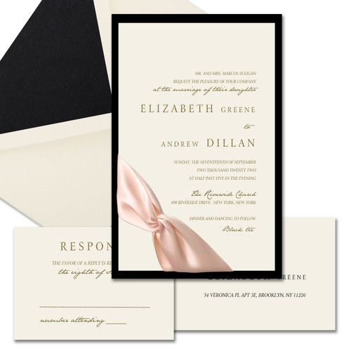 Elizabeth Petal Peach Knot Wedding Invitations wholesale wedding planner affiliate program leslie store