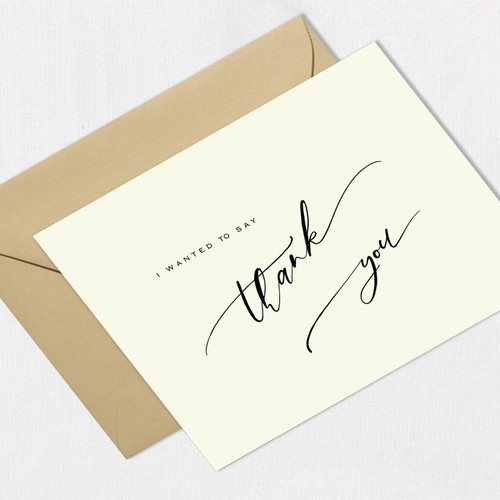 Script Thank You Greeting Card All Cards Leslie Store