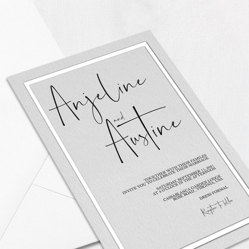 Anjeline Wedding Invitations Three Layered Leslie Store