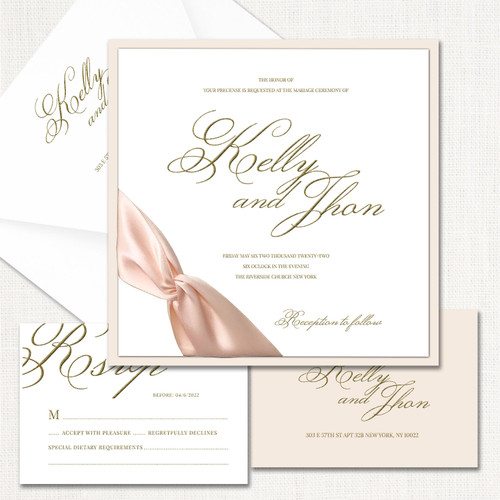 Kelly Square Ribbon Wedding Invitations wholesale wedding planner affiliate program leslie store