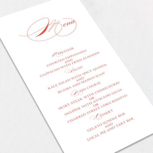 Layla Wedding Menu Wedding Menu Leslie Store
