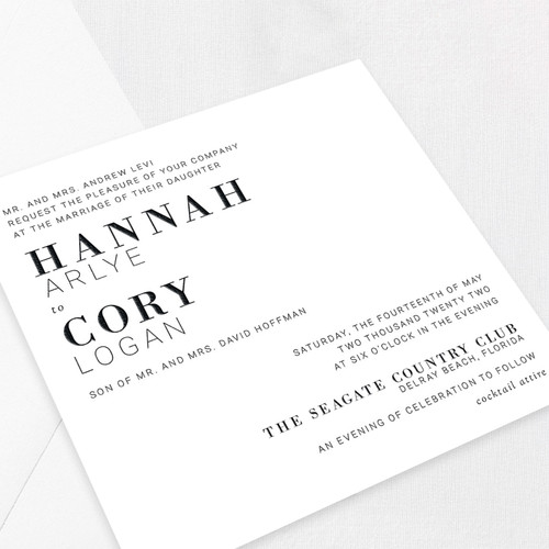 Hannah Wedding Invitations Two Layered Leslie Store