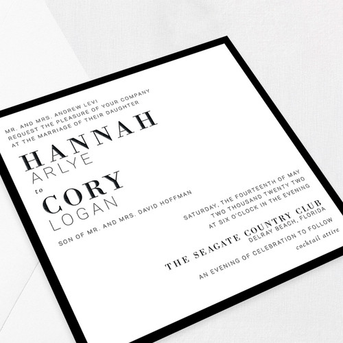 Hannah Square Wedding Invitations Two Layered Leslie Store