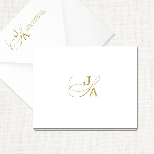 Juliette Thank You Cards elegant glitter thermography wedding planner Stationery Store & Wedding Invitations by Leslie Store wholesale