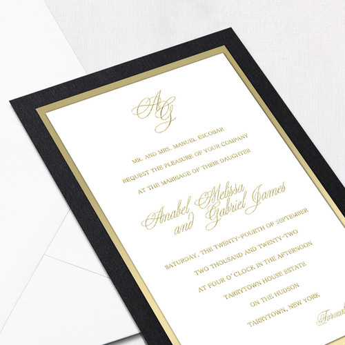 Anabel Black Wedding Invitations Three Layered Leslie Store