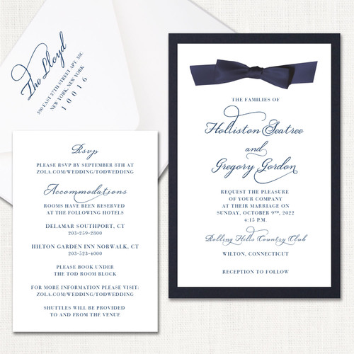 Holliston Ribbon Wedding Invitations elegant glitter thermography wedding planner Stationery Store & Wedding Invitations by Leslie Store wholesale