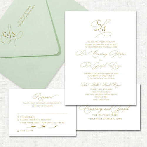 Courtney Wedding Invitations One Layered Leslie Store