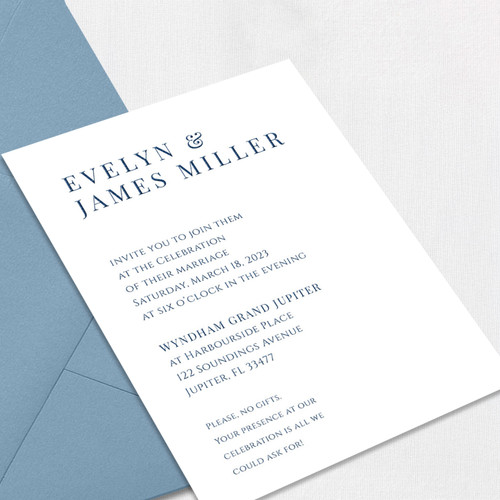 Evelyn Wedding Invitations One Layered Leslie Store