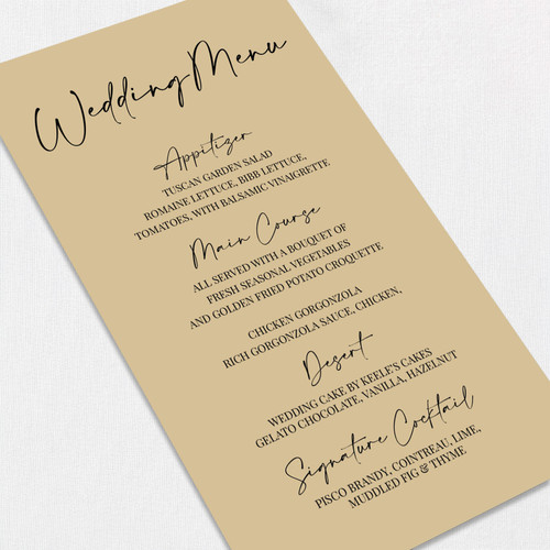 Morgan Wedding Menu Wedding Menu Leslie Store
