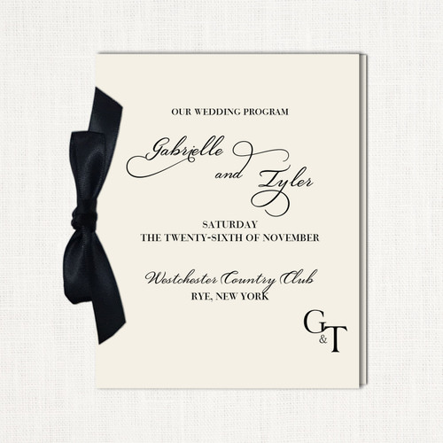 Gabrielle Ribbon Wedding Programs Wedding Programs Leslie Store
