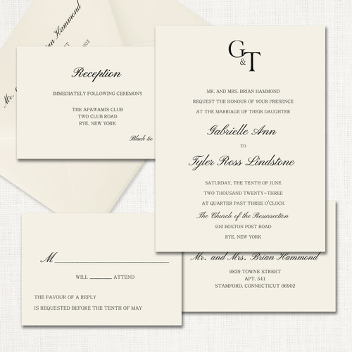 Gabrielle Wedding Invitations One Layered Leslie Store