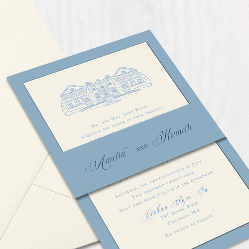 Amelia Belly Band Wedding Invitations Two Layered Leslie Store