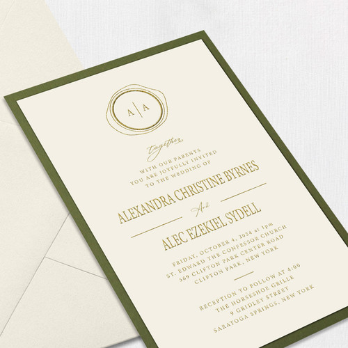Alexandra Ecru Wedding Invitations Two Layered Leslie Store