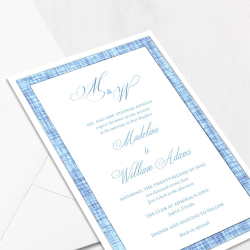 Madeline Blue Wedding Invitations Three Layered Leslie Store