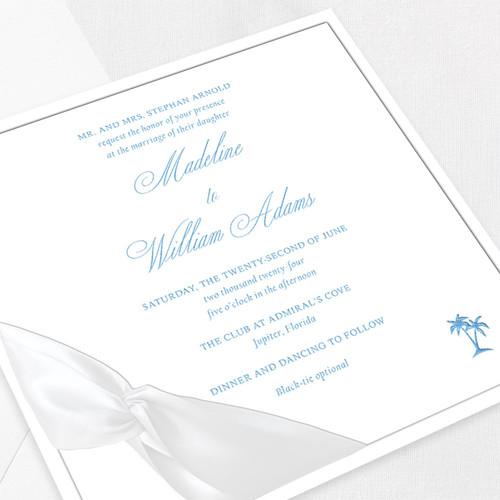 Madeline Square Ribbon Wedding Invitations Two Layered Leslie Store