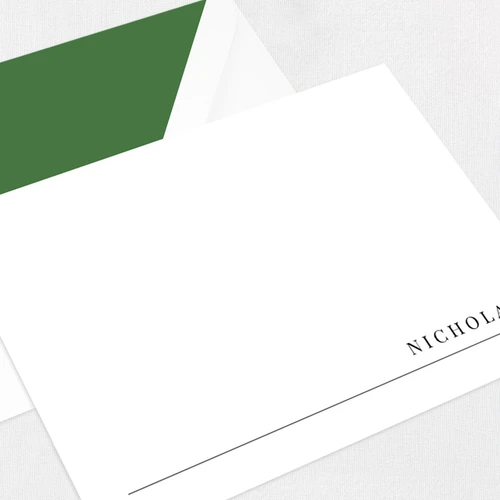 Nicholas Flat Notecard Custom Stationery Leslie Stationery Store
