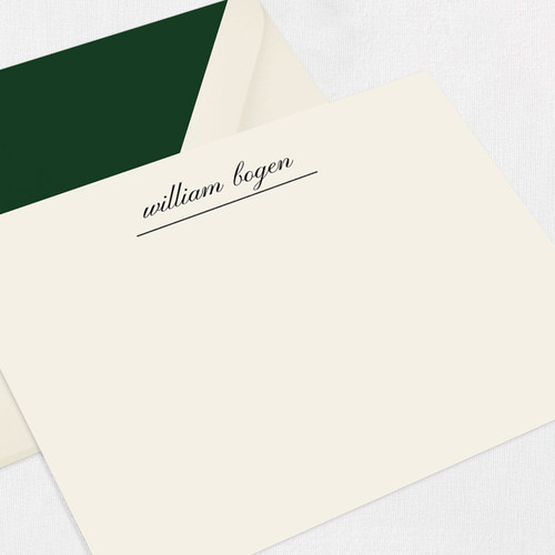 William Bogen Flat Notecard Custom Stationery Leslie Stationery Store