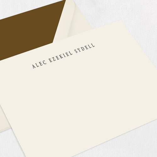 Alec Flat Notecard Custom Stationery Leslie Stationery Store