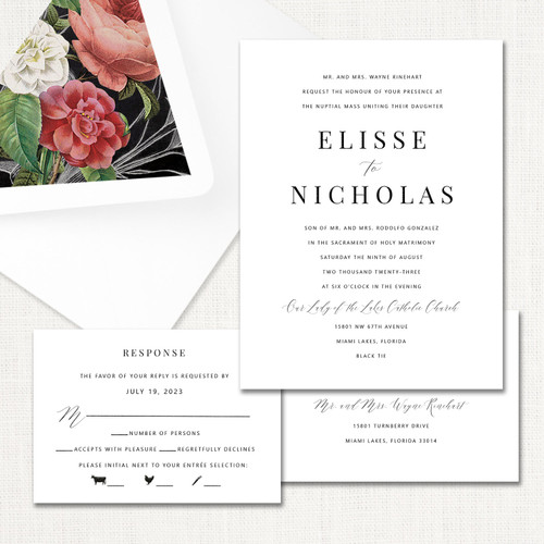 Elisse Wedding Invitations One Layered Leslie Stationery Store
