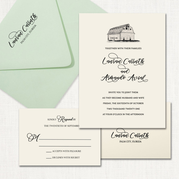 Barn Script Wedding Invitations wholesale wedding planner affiliate program leslie store Barn Script Wedding Invitations wholesale wedding planner affiliate program leslie store