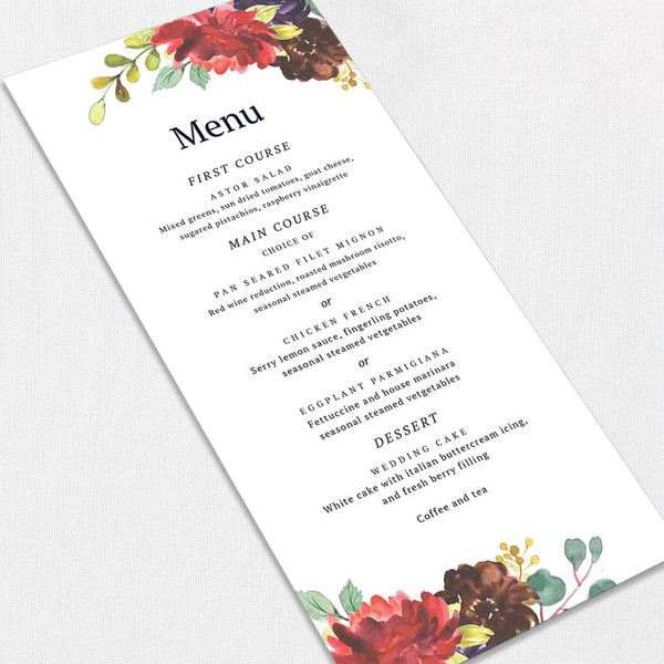 Marrie Wedding Menu Wedding Menu  Marrie Wedding Menu Wedding Menu